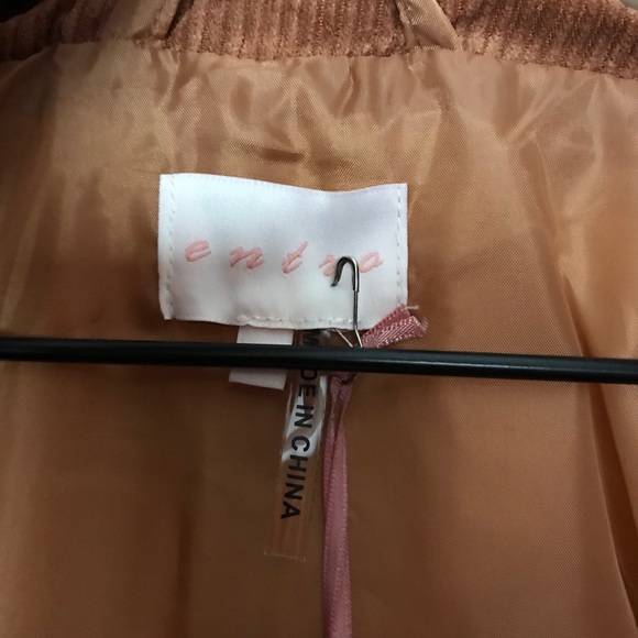 Corduroy Zip Up Puffer Jacket In Camel Sm, Med, Lg - Picture 6 of 7